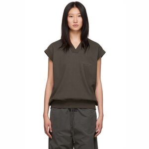 ESSENTIALS GRAY V-NECK VEST